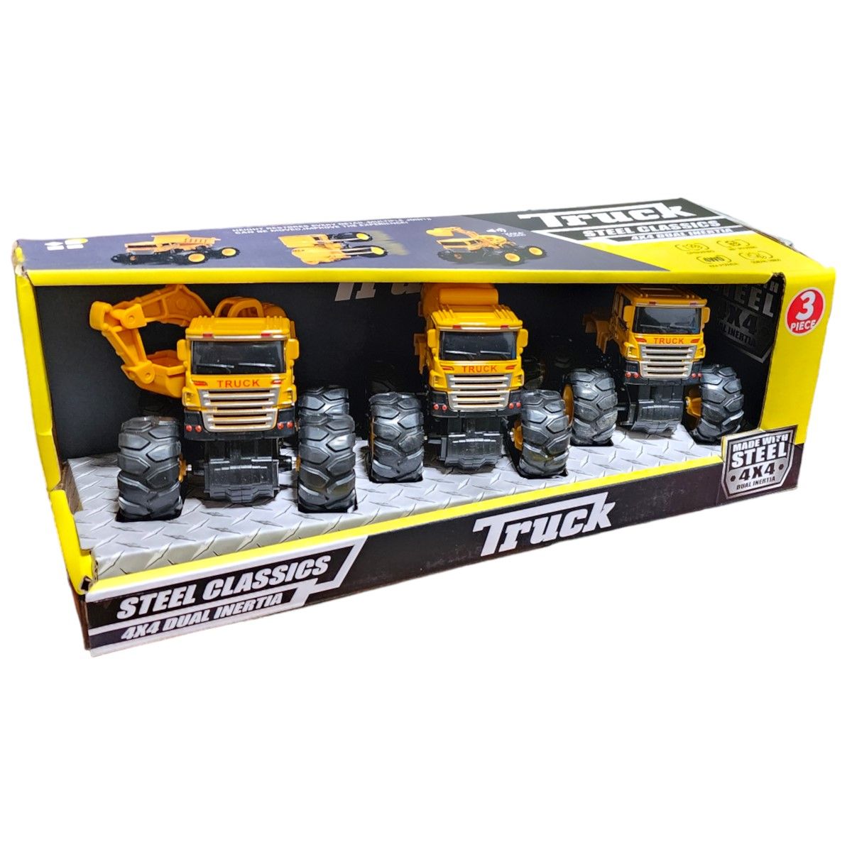 OEM - Juguete Set 3 Camiones Construcción Amarillos