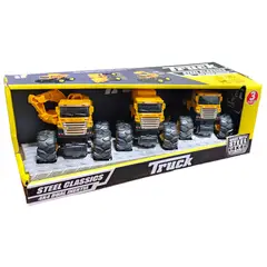 OEM - Juguete Set 3 Camiones Construcción Amarillos