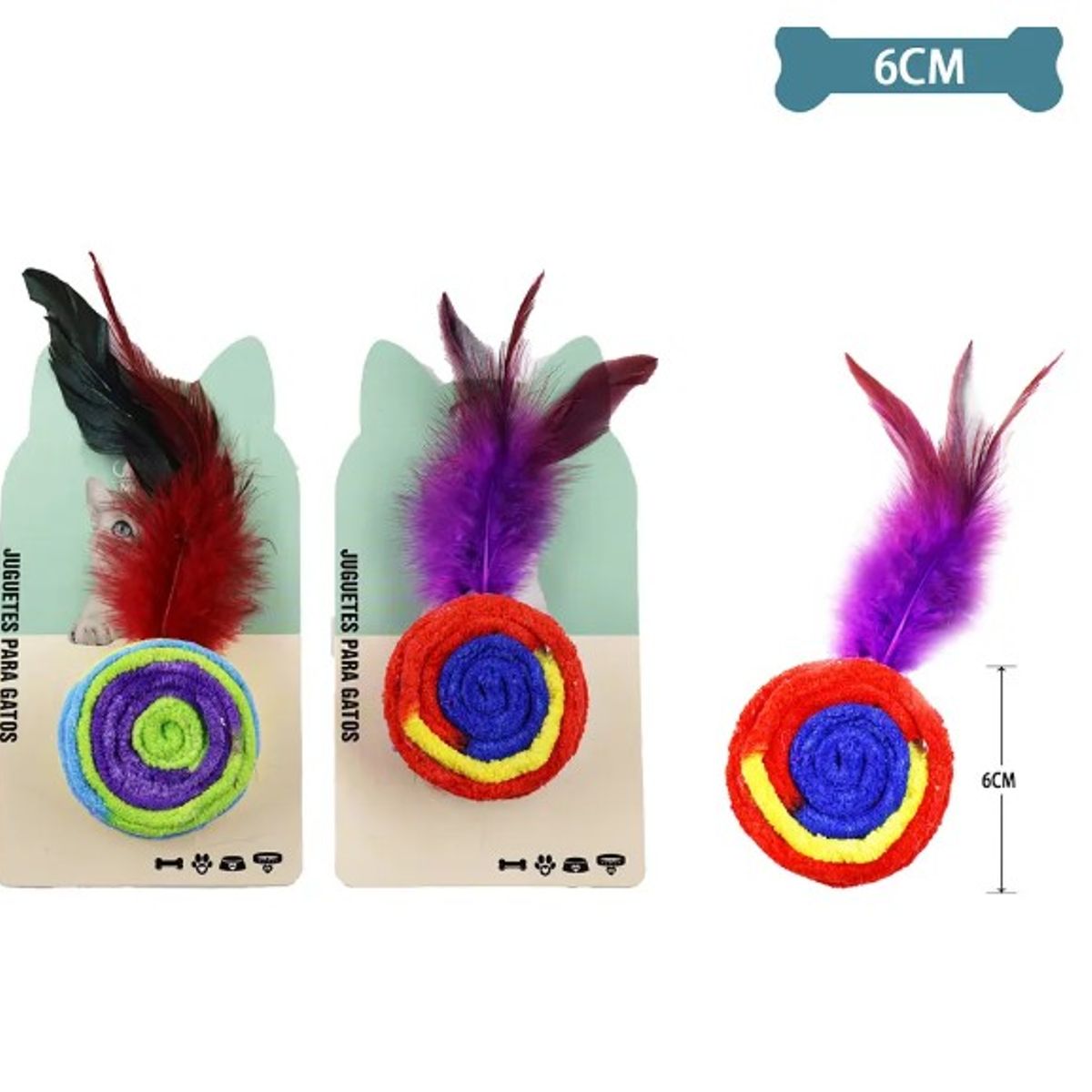 GENERICO - Juguete Para Gato Pelota Redonda De Hilo Con Pluma