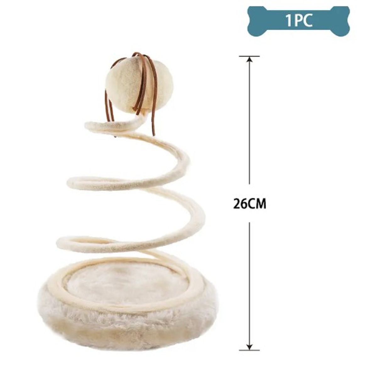 GENERICO - Juguete Para Gato Beige Espiral 26Cm