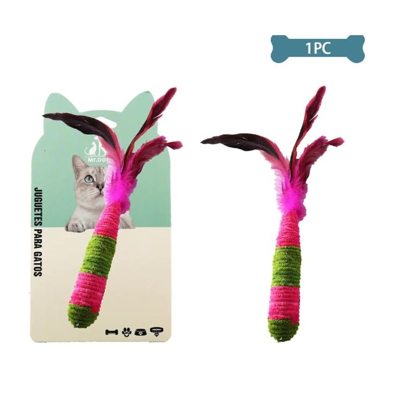 GENERICO - Juguete Para Gato Zanahoria De Hilo Con Pluma
