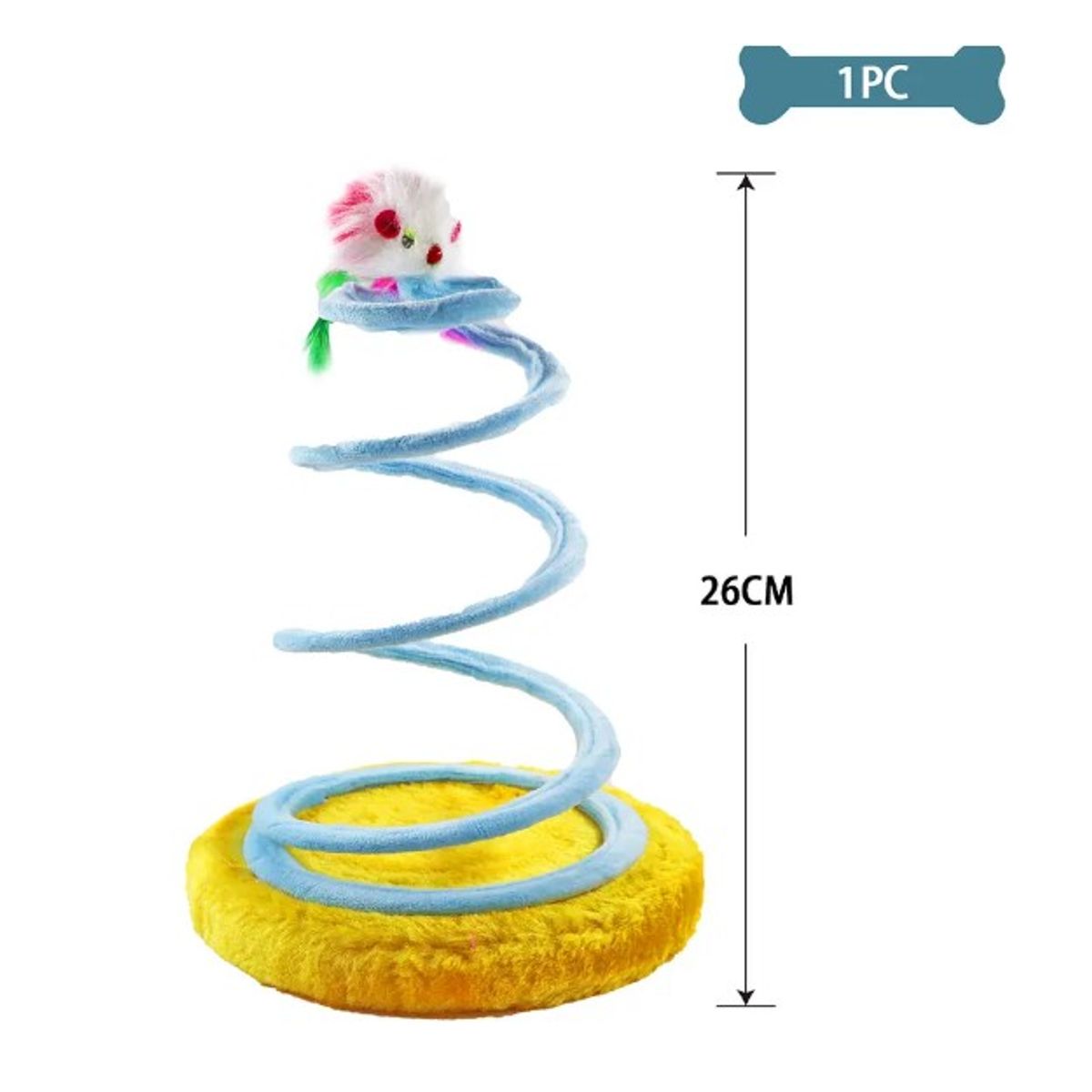 GENERICO - Juguete Para Gato Colores Espiral Con Ratón 26Cm