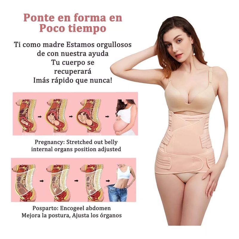 GENERICO - Faja Post Parto Y Post Cesarea 3 En 1 Fajas talla M