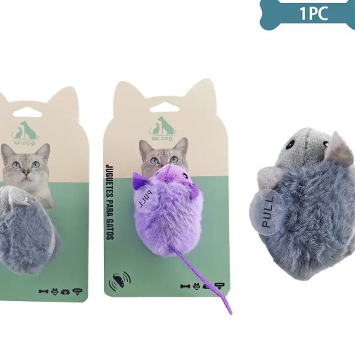 GENERICO - Juguete Para Gato Ratón Sonoro Color Aleatorio