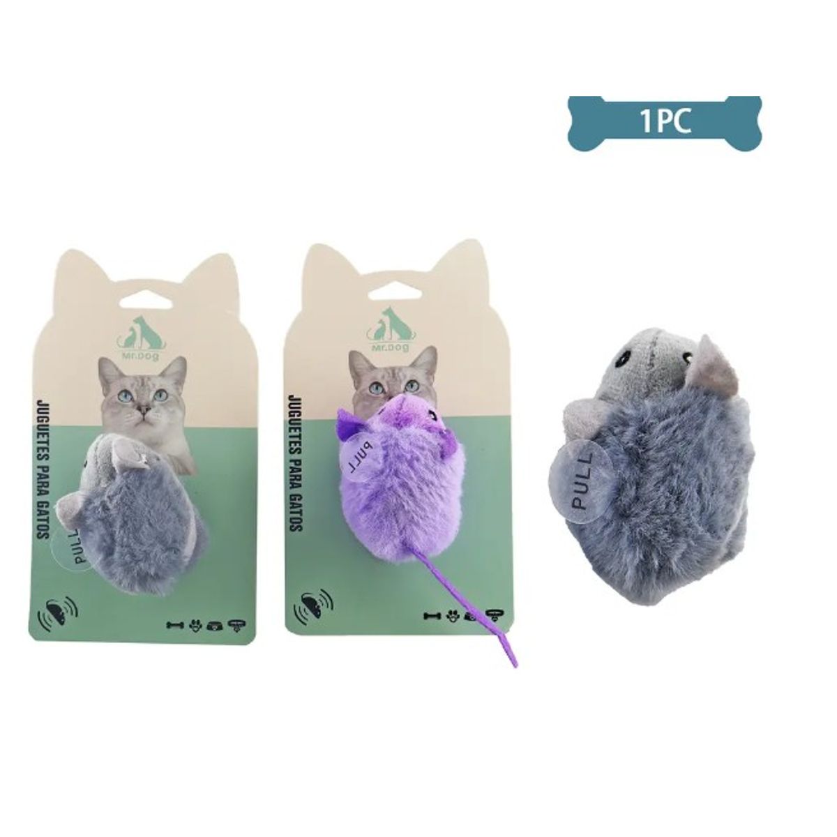 GENERICO - Juguete Para Gato Ratón Sonoro Color Aleatorio