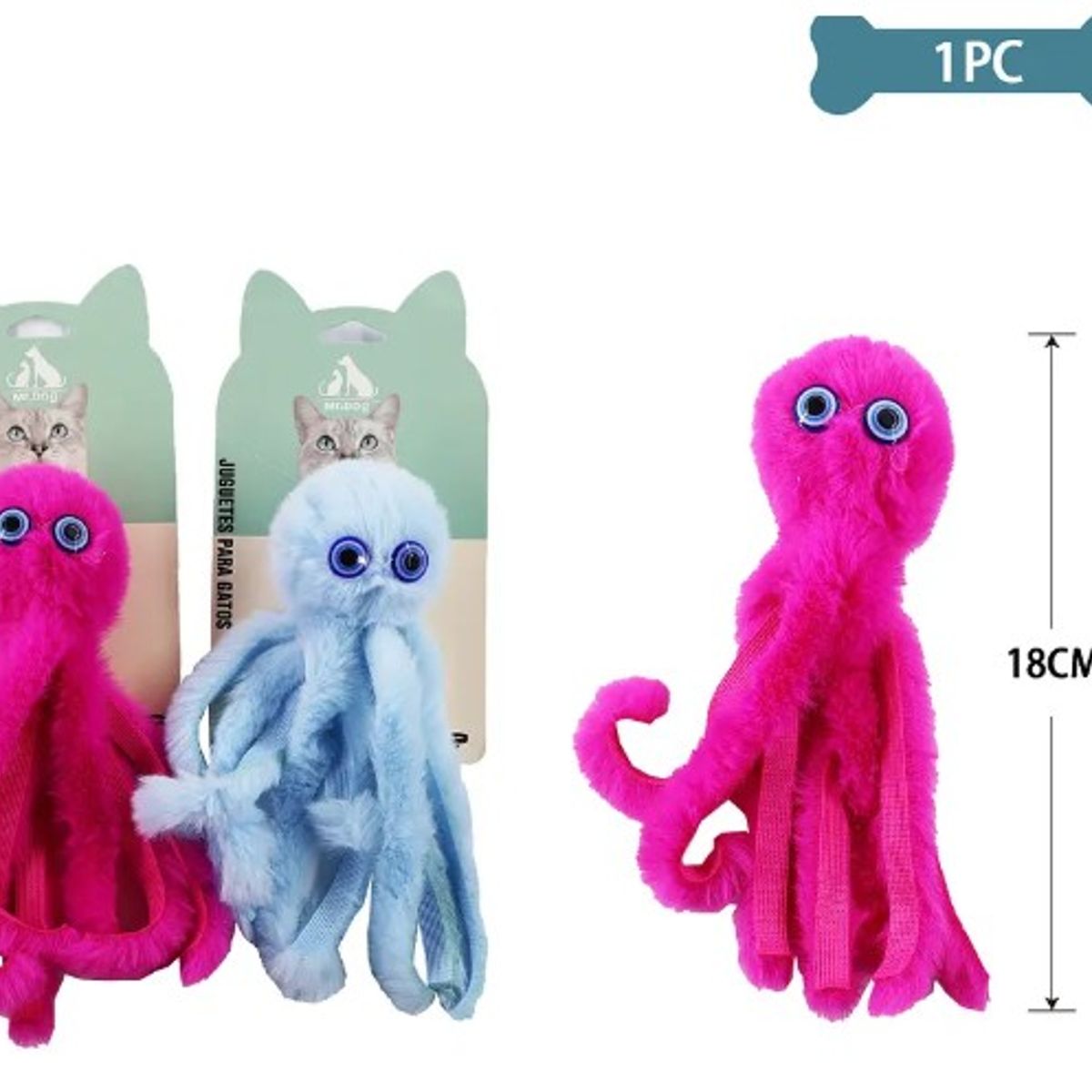 GENERICO - Juguete Para Gato Peluche De Pulpo 18Cm Color Aleatorio