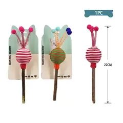 GENERICO - Juguete Para Gato Palo De Madera 22Cm Color Aleatorio