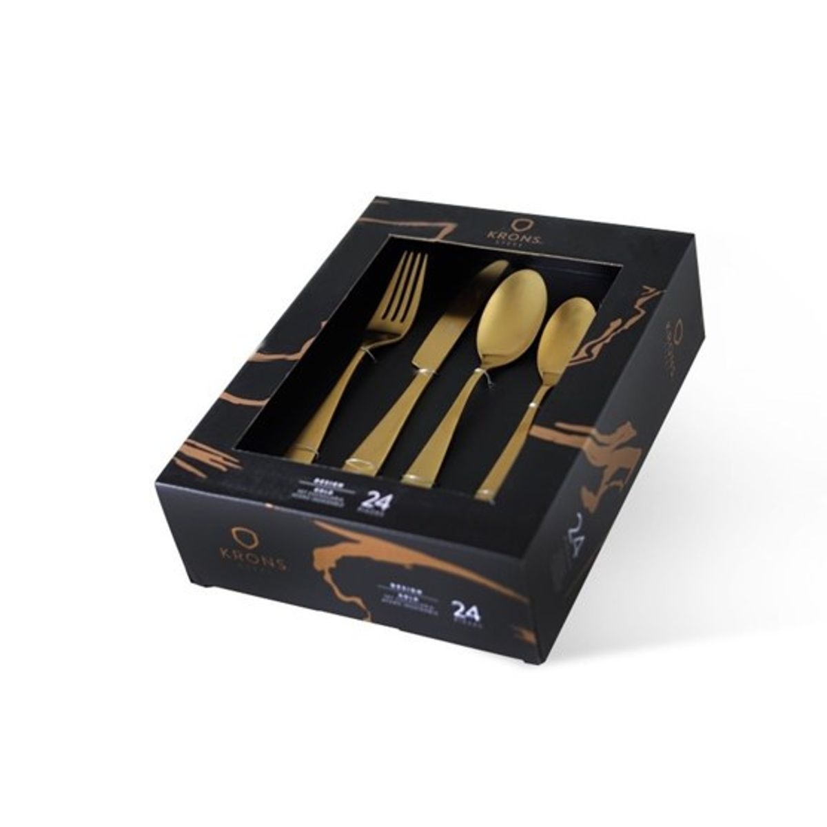 KRONS - Set de cuchillería 24 piezas gold Krons