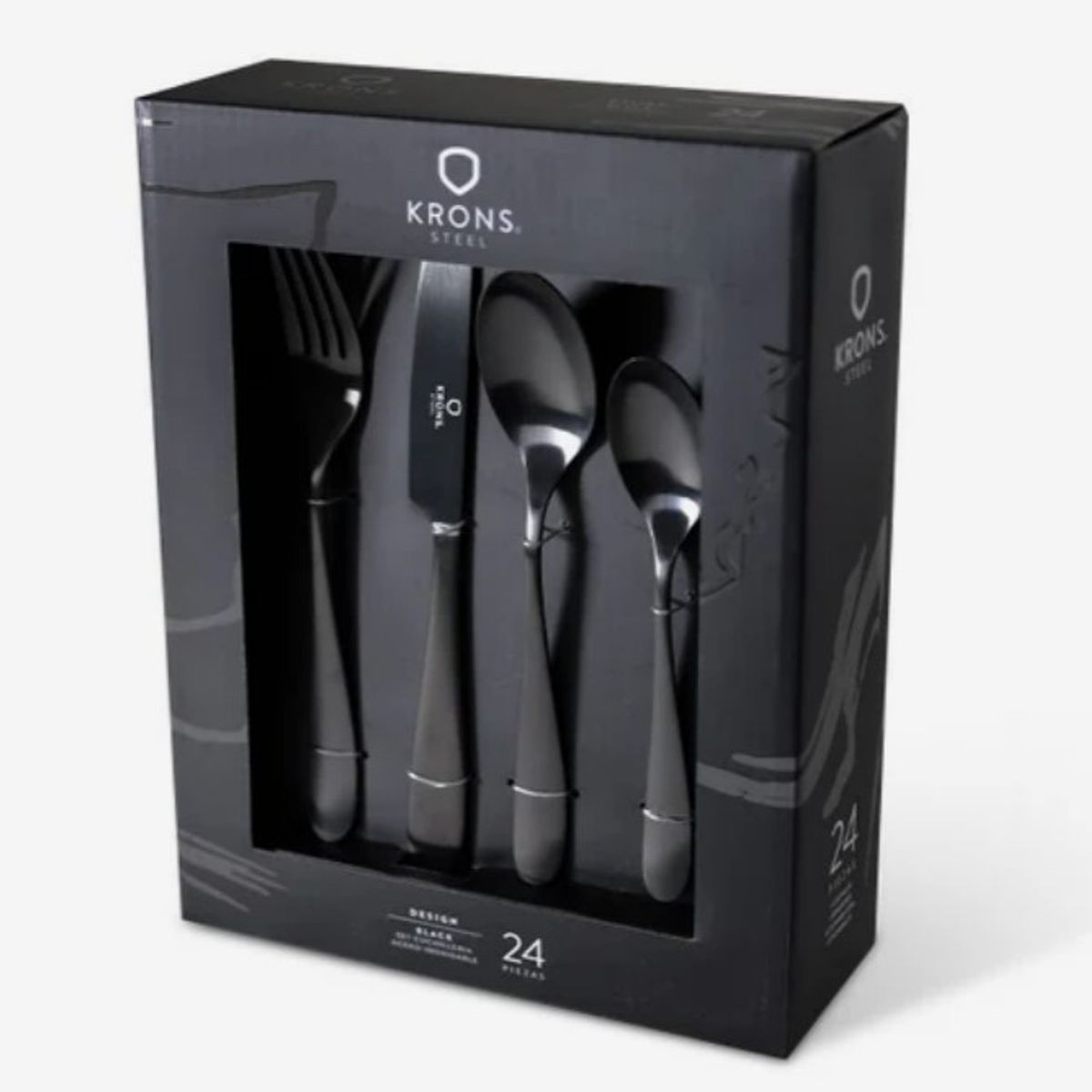 KRONS - Set cuchillería Black 24 piezas