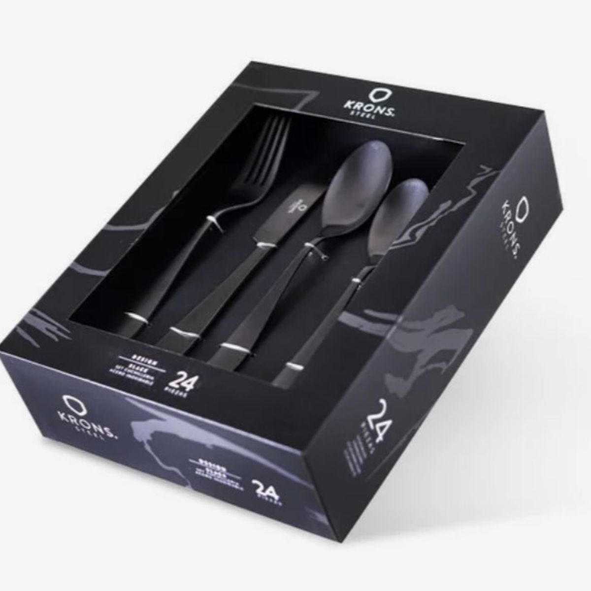 KRONS - Set cuchillería Black 24 piezas