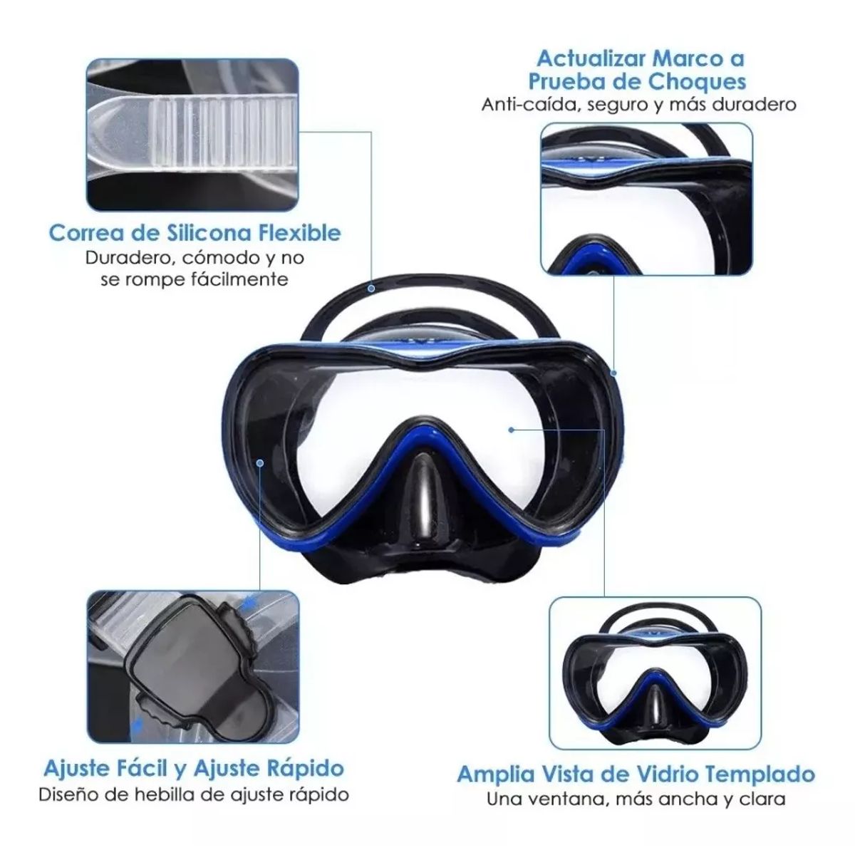 MUNDO MAGIA - Gafas Buceo Visores De Snorkel Mascara 180° Anti Niebla