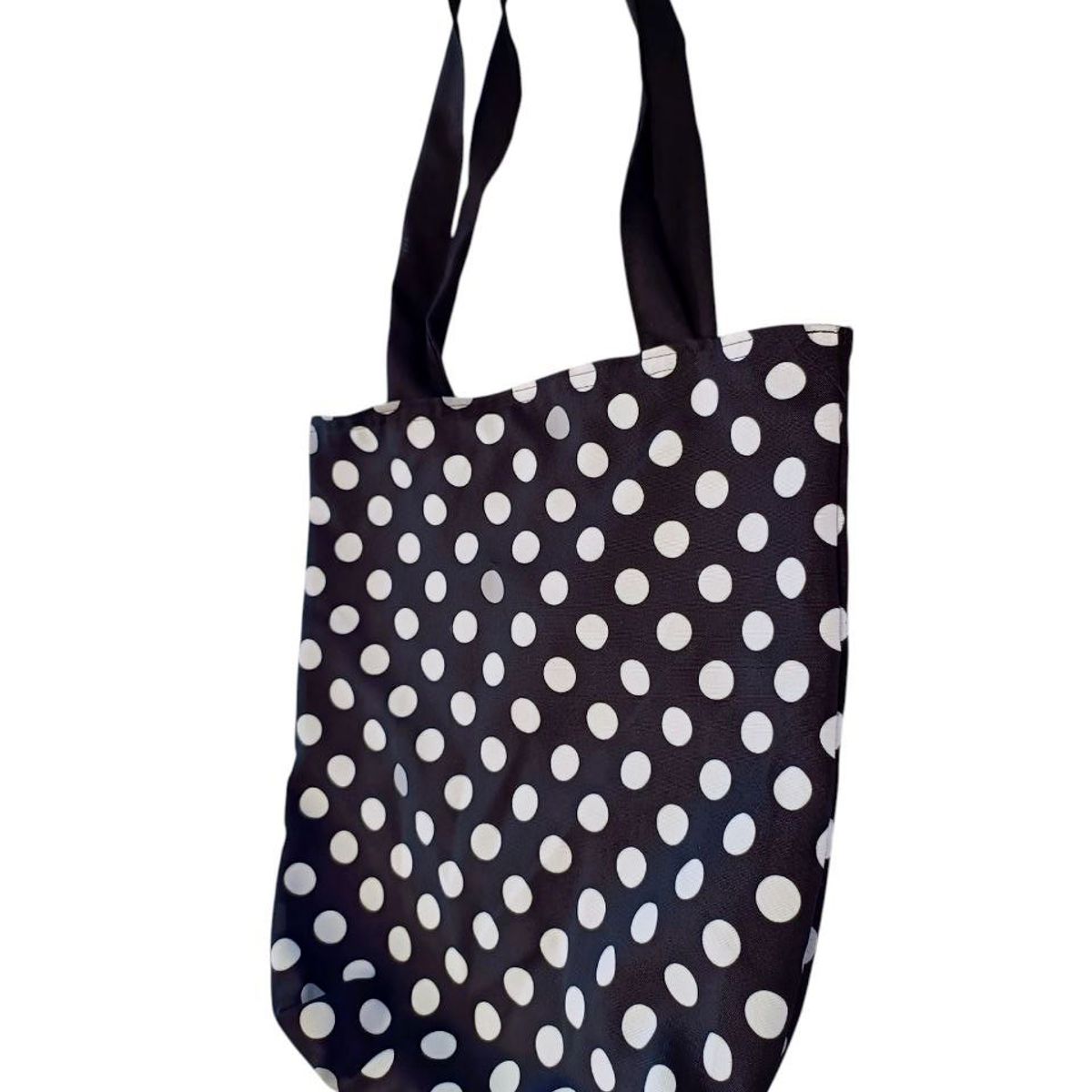 GENERICO - Bolso Totebag de tela Forrado diseño negro Lunares