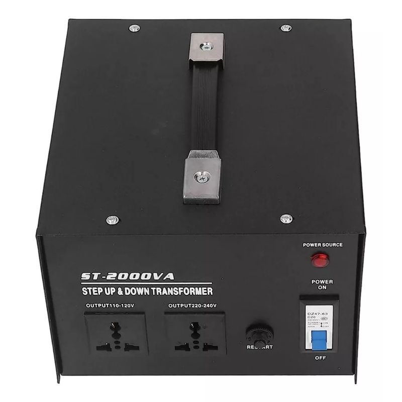 MUNDO MAGIA - Transformador Voltaje 110v - 220v De 2000 Watts Negro
