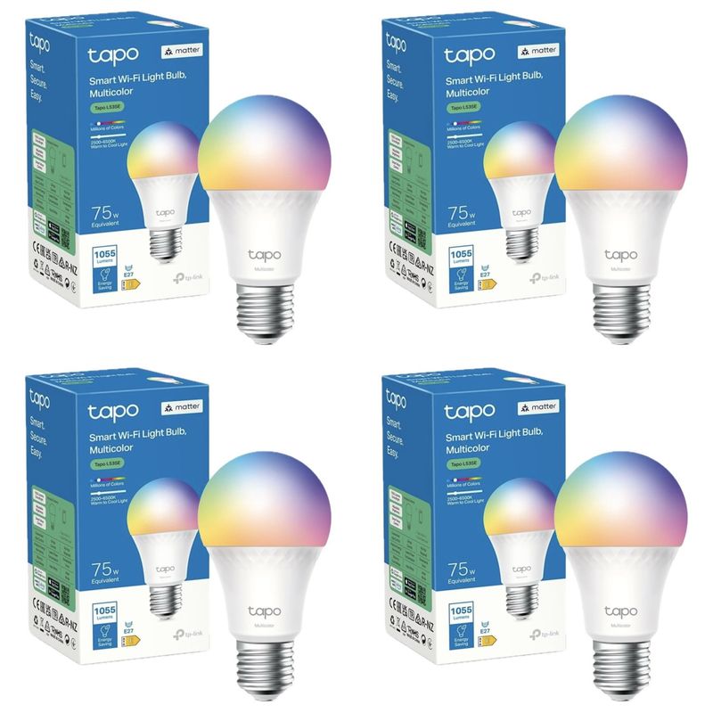 TP LINK - Set 4 Ampolletas Smart Tp-Link Tapo Colores E27 Wi-fi Google Alexa
