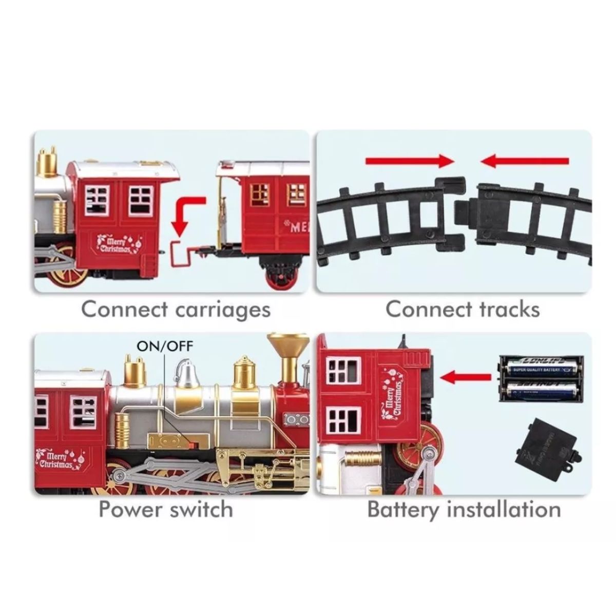 MUNDO MAGIA - Juguete Tren Locomotora Eléctrico Luces Y Sonido Para Niños