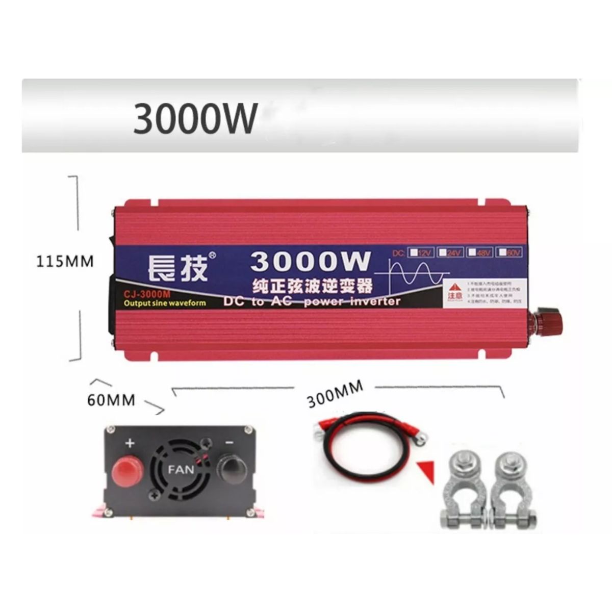 MUNDO MAGIA - Inversor Solar Onda Pura 3000w 12v  Sistema Fotovoltaico