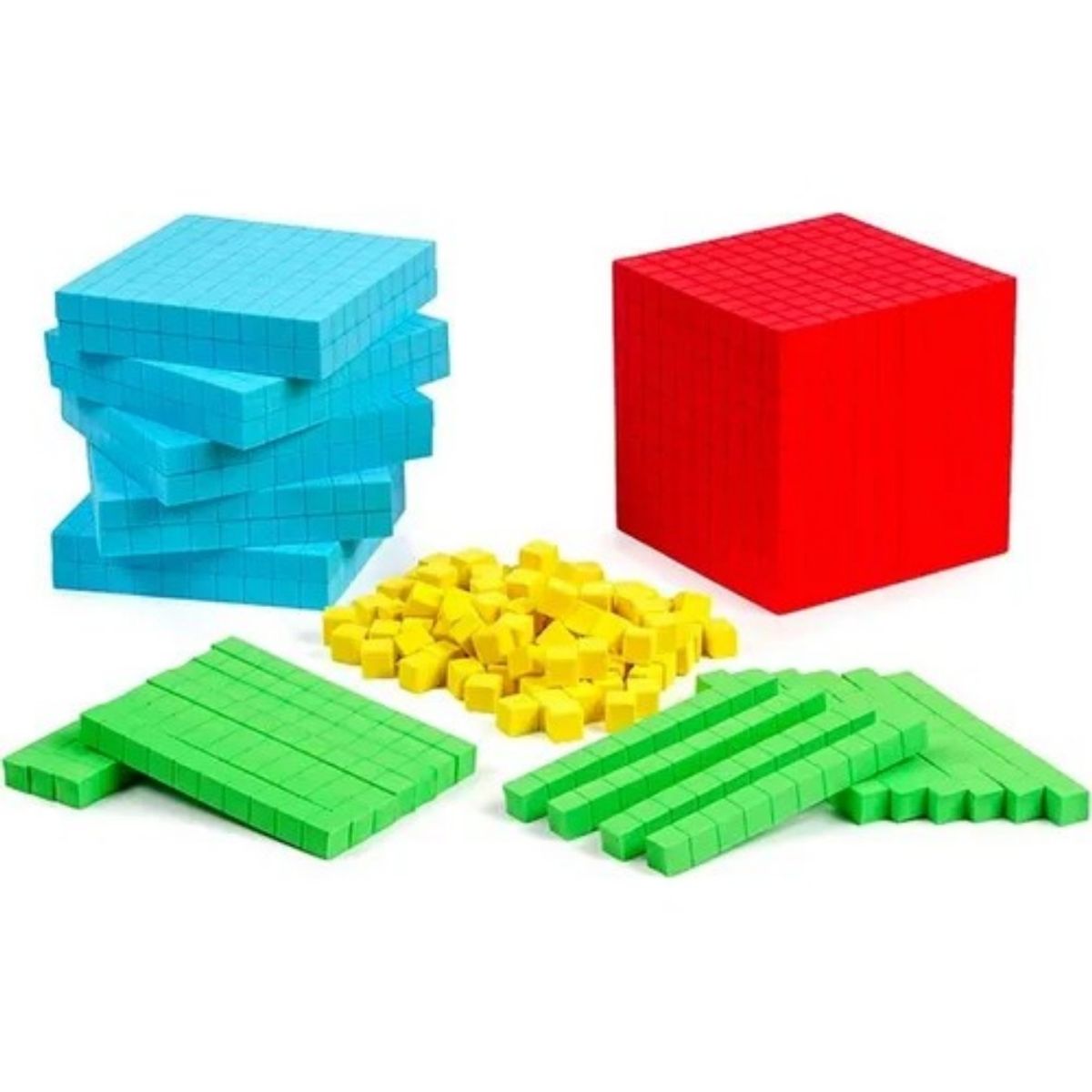 MUNDO MAGIA - Bloque Base 10 Conectable Multibase 121 Pcs Matematicas