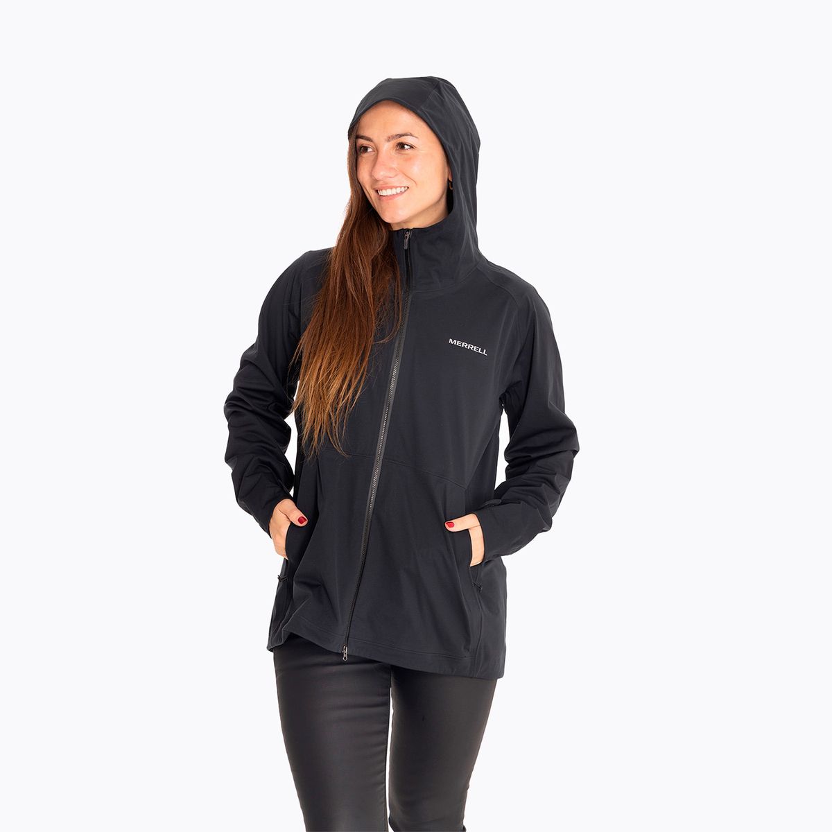 MERRELL - Impermeable Mujer Whisper Rain Shell Negro MERRELL