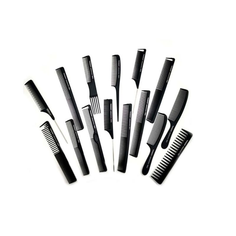 GENERICO - Set De 15 Peinetas Peines Profesionales Carbon