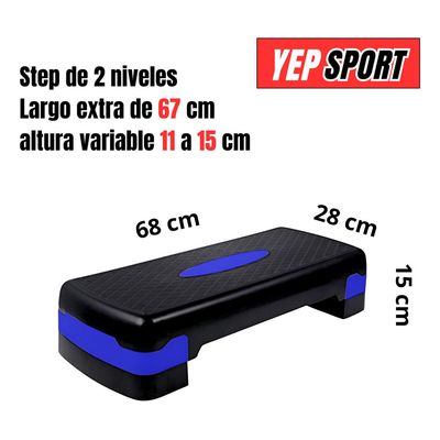 Imagen 2 del producto Step Aeróbico 2 Niveles Antideslizante Yep Sport - Azul