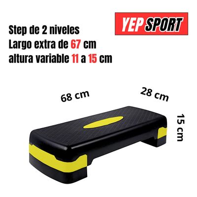 Imagen 2 del producto Step Aeróbico 2 Niveles Antideslizante Yep Sport - Amarillo