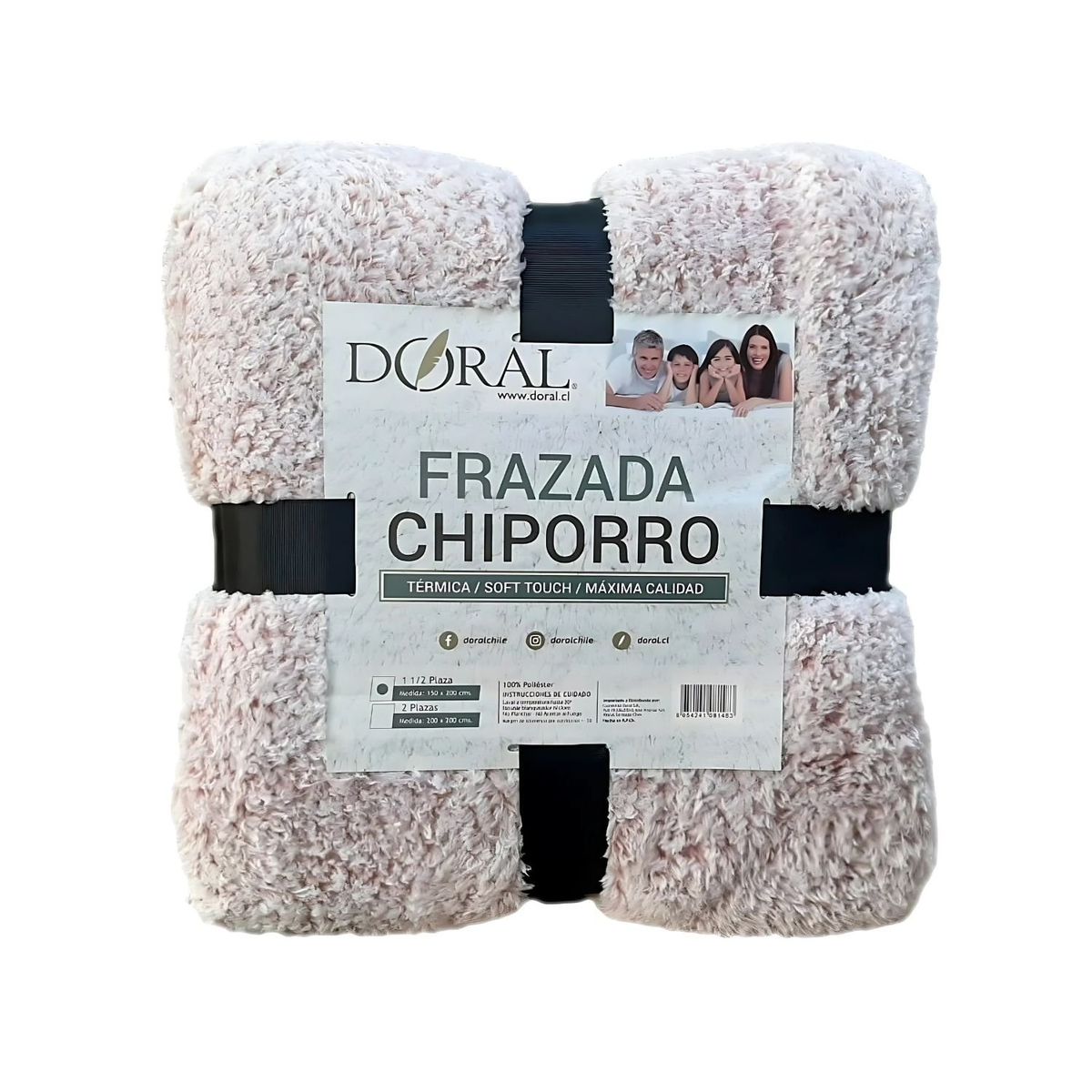 DORAL - Frazada Chiporro Two Tones 1.5 Plazas Tonos Claros - SC