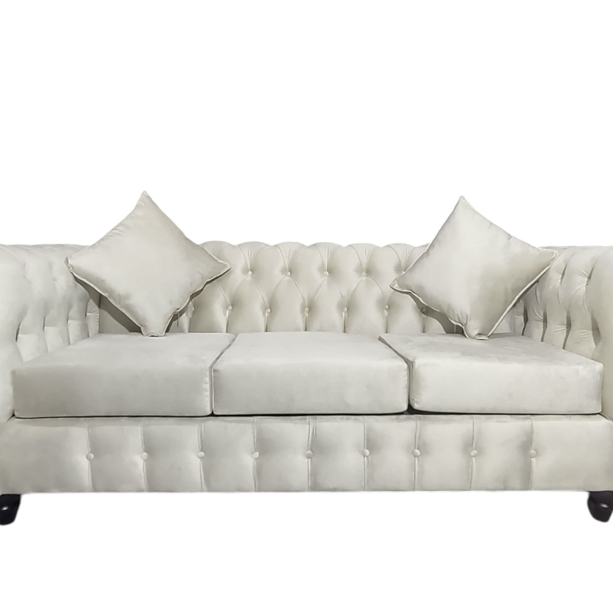 GENERICO - Sofa Chesterfield 3 Cuerpos Beige Super Soft