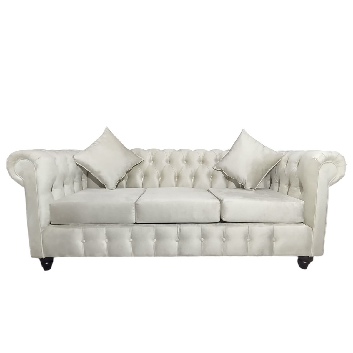 GENERICO - Sofa Chesterfield 3 Cuerpos Beige Super Soft