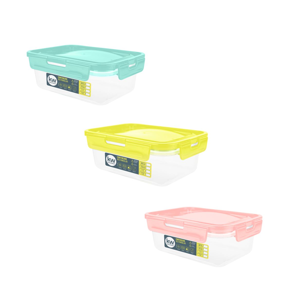 KITCHENWARE - SET 9 CONTENEDORES PLÁSTICOS FOOD CLICK