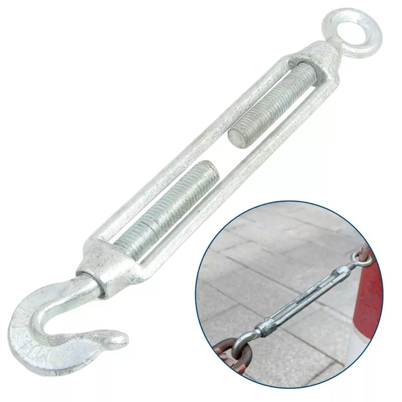 GENERICO - Tensor Ojo Gancho 1/2 M12 Galvanizado 3 Unidades Dicas