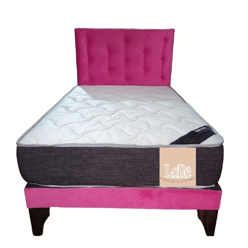 GENERICO - Cama  Europea Fucsia 1.5P Felpa