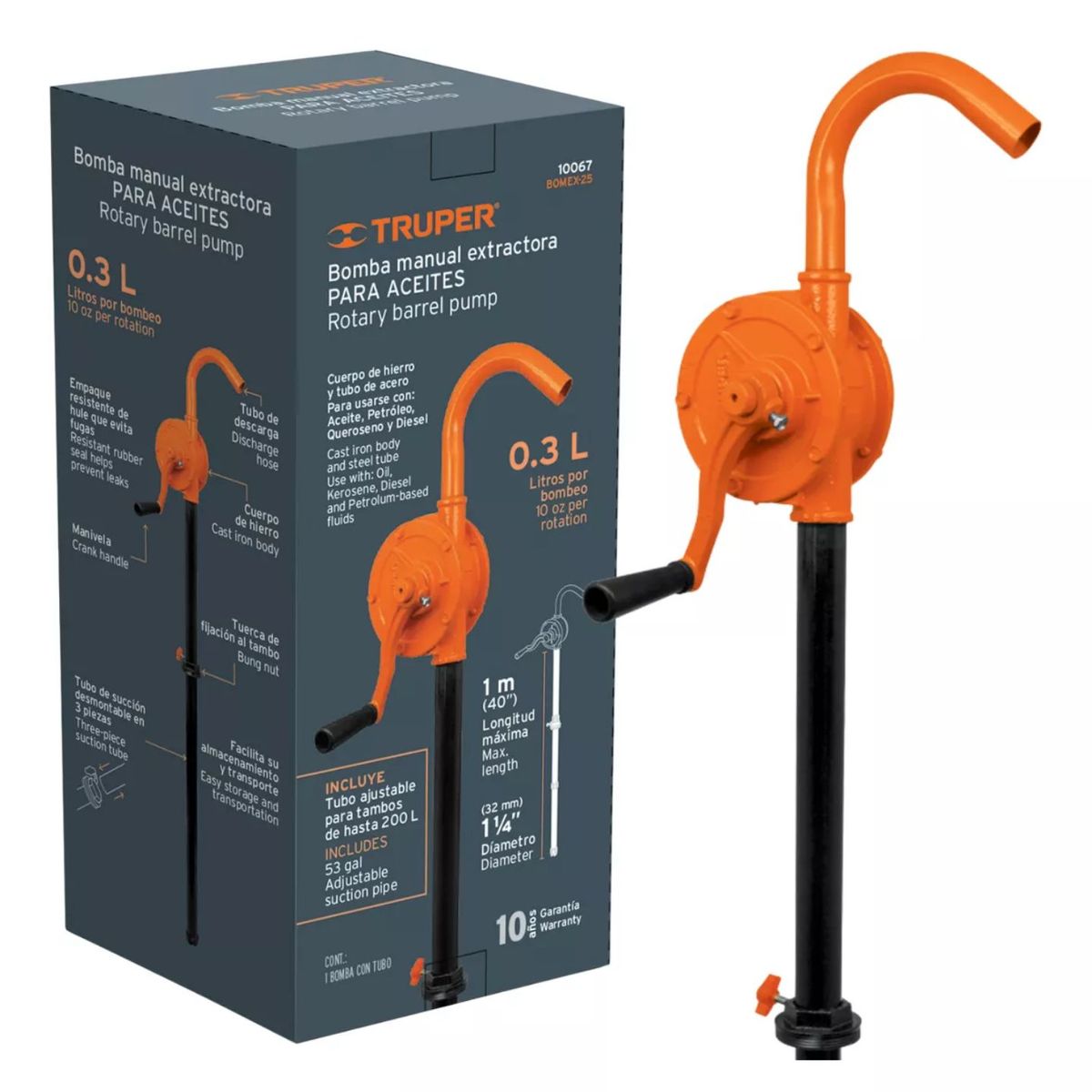 TRUPER - Bomba De Aceite De Trasvasije Parafina Combustible Truper