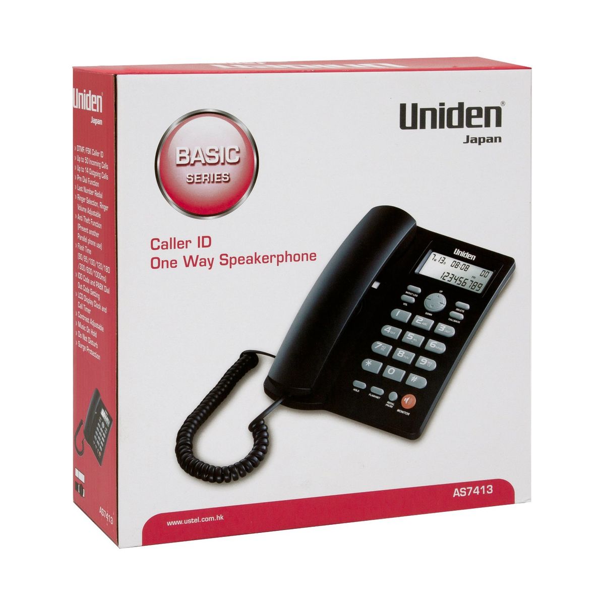 UNIDEN - TELEFONO UNIDEN DE SOBREMESA  CALLER ID - 7413 - NEGRO