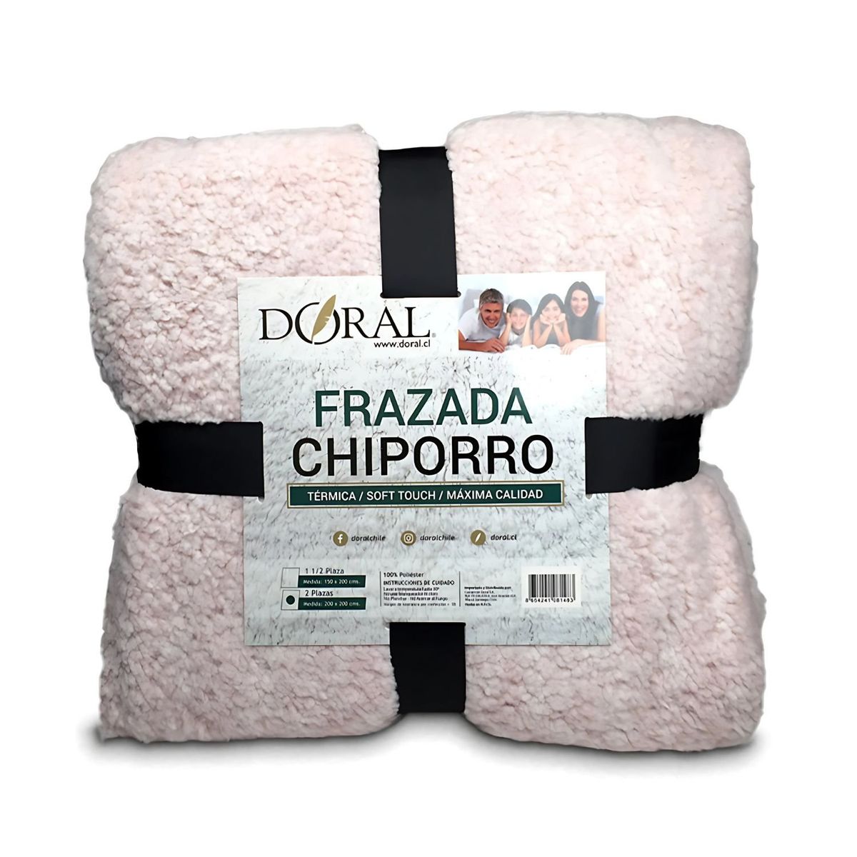 DORAL - Frazada Térmica Chiporro Two Tones 2 Plazas Tonos Claros - SC