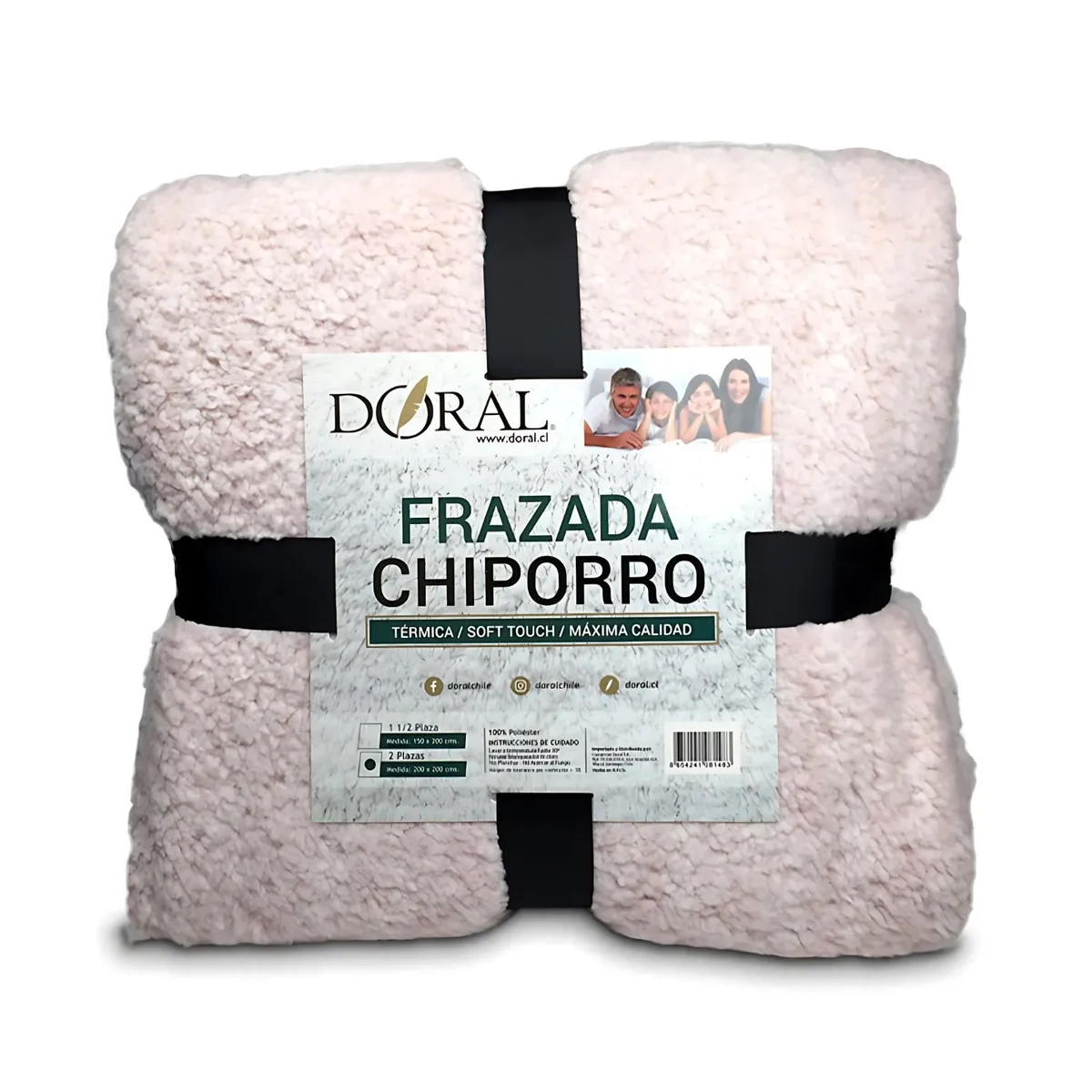 DORAL - Frazada Térmica Chiporro Two Tones 2 Plazas Tonos Claros - SC