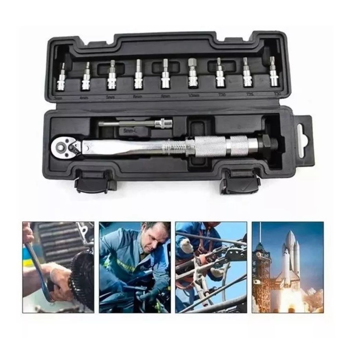 MUNDO MAGIA - Llave De Torque Torquimetro 1/4 Pulgada 5 A 25nm -11 Piezas