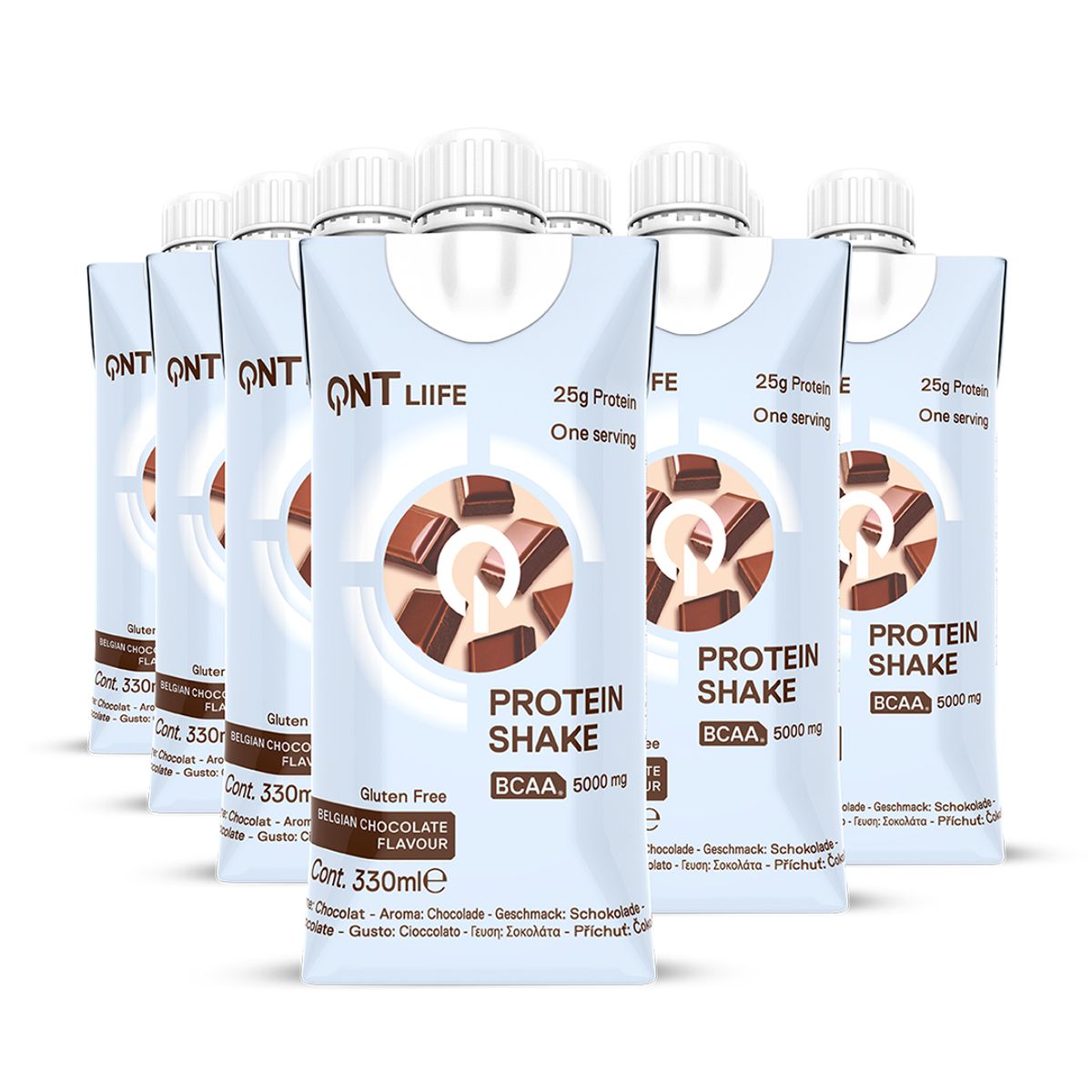 QNT - Bandeja x 12 Shakes Proteina 330ml Chocolate QNT