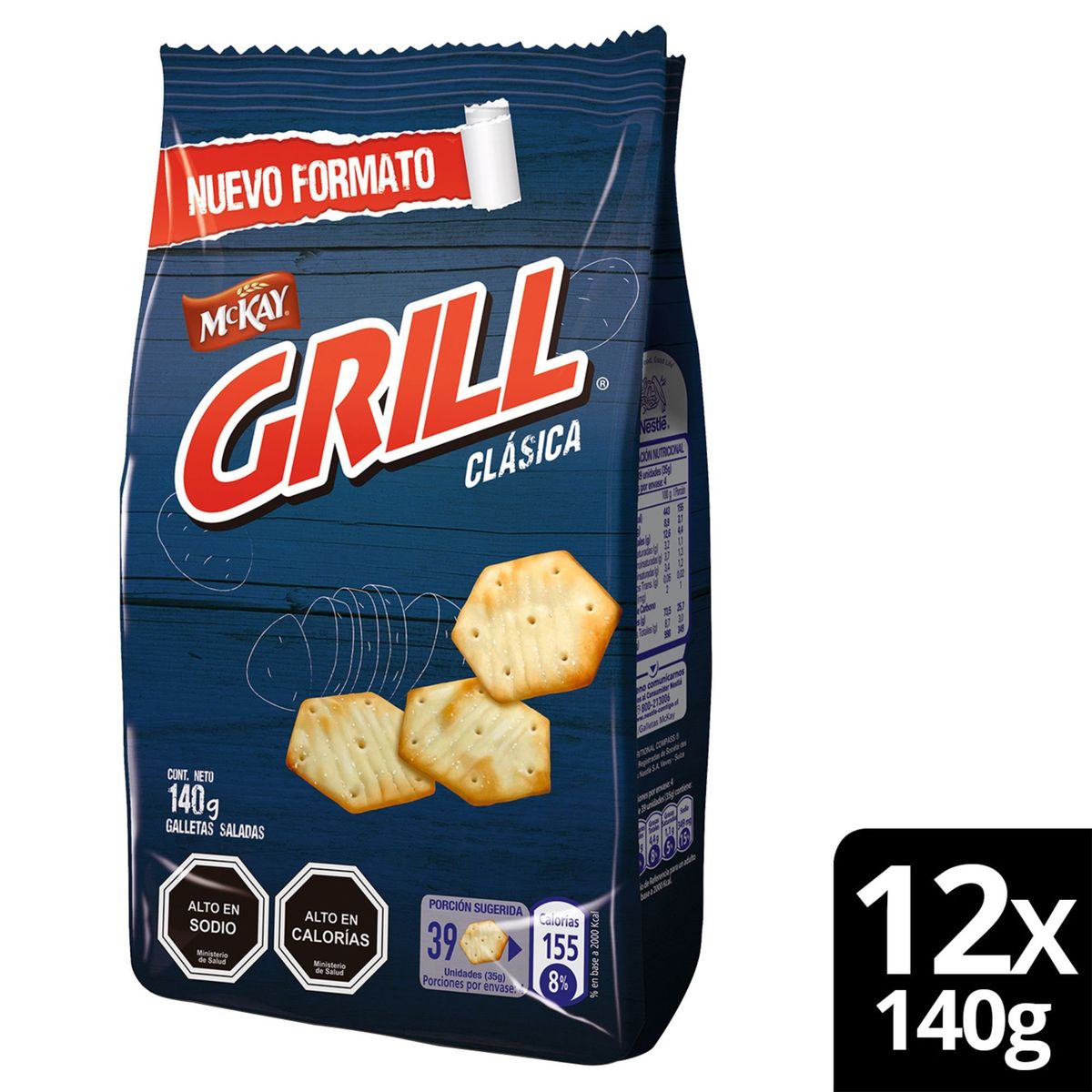 NESTLE - Galleta Grill Clásica 140g x 12 unidades