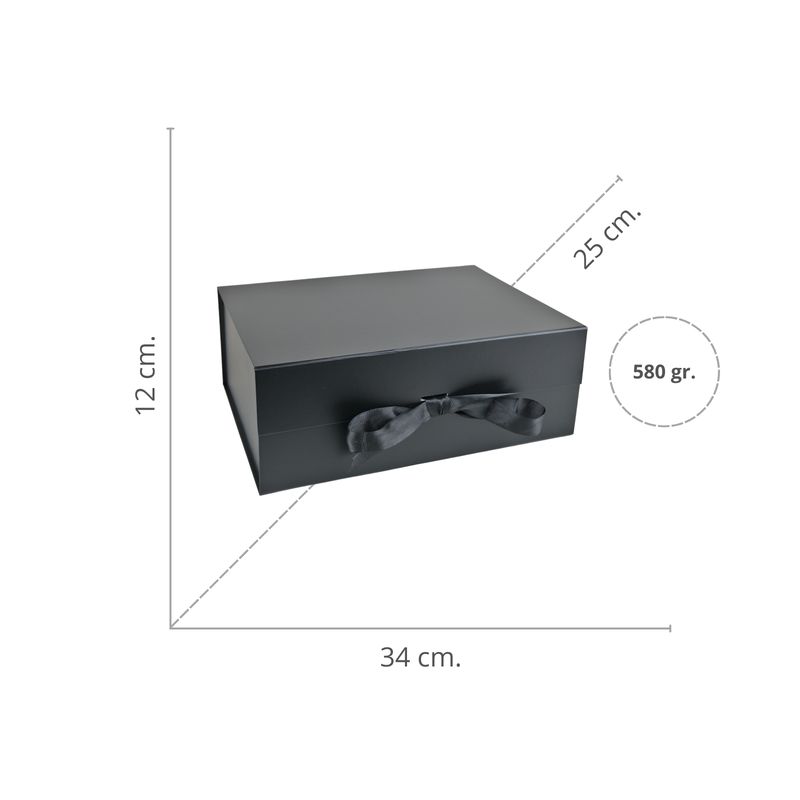 SOLEIO - Gift Box Caja Para Regalos Con Tapa Negro Tamaño XL