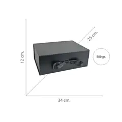 SOLEIO - Gift Box Caja Para Regalos Con Tapa Negro Tamaño XL
