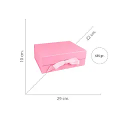 SOLEIO - Gift Box Caja Para Regalos Con Tapa Rosa Tamaño L