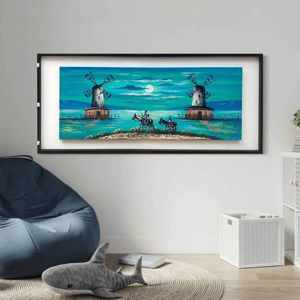 CUADRO PINTADO DECORATIVO QUIJOTE CALIPSO ENMARCADO 146x66 CMS, marca DEKAM DISEÑO - Foto Principal