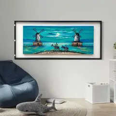 DEKAM DISEÑO - CUADRO PINTADO DECORATIVO QUIJOTE CALIPSO ENMARCADO 146x66 CMS