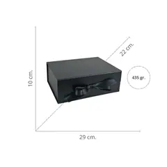 SOLEIO - Gift Box Caja Para Regalos Con Tapa Negro Tamaño M
