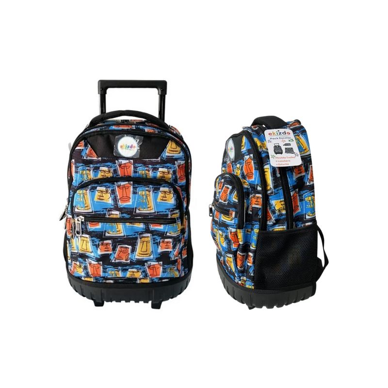 GENERICO - Pack Mochila Trolley  Lonchera  Estuche  Niños Ekizde