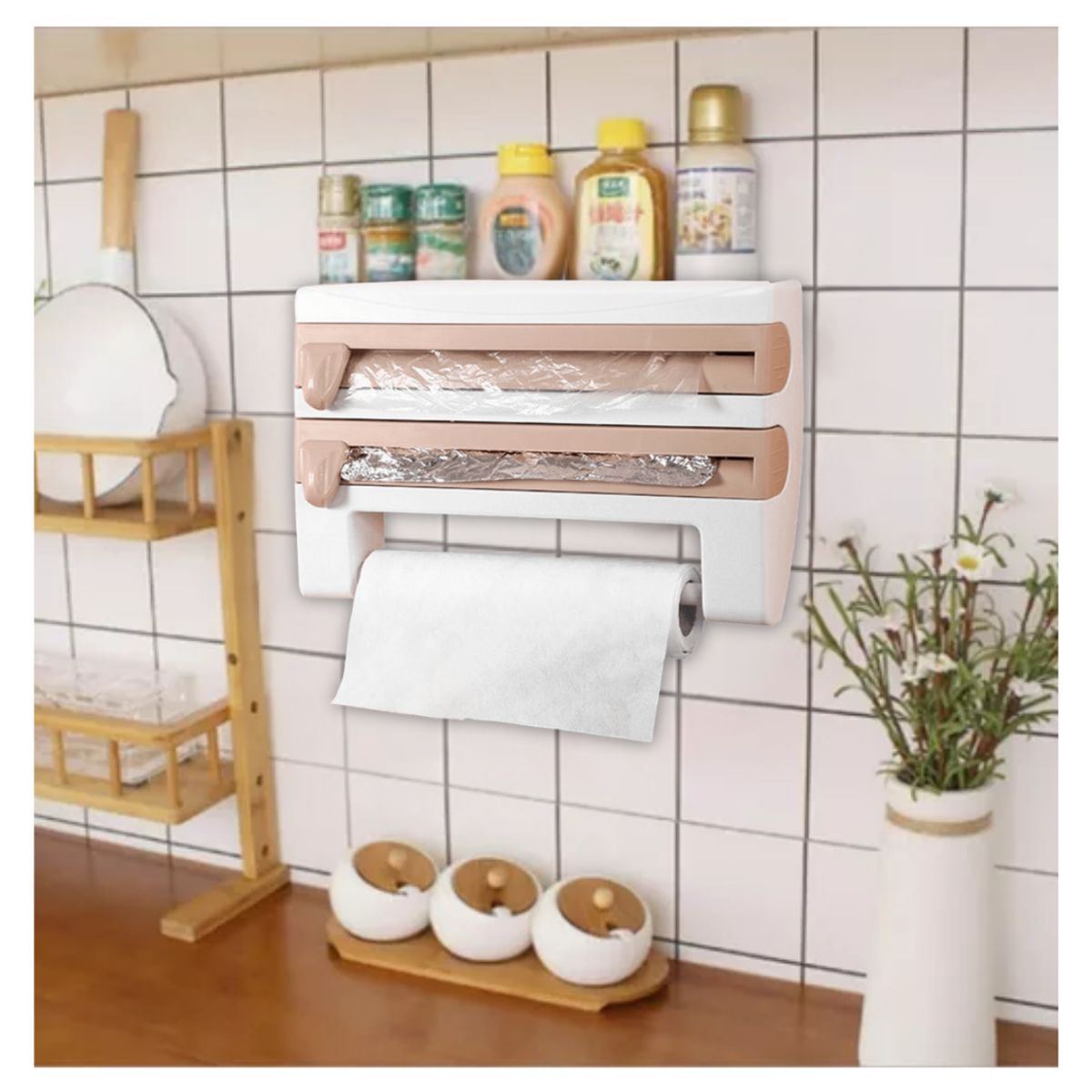 GENERICO - Dispensador De Rollo Papel Toalla Servilletas Para Cocina De Pared