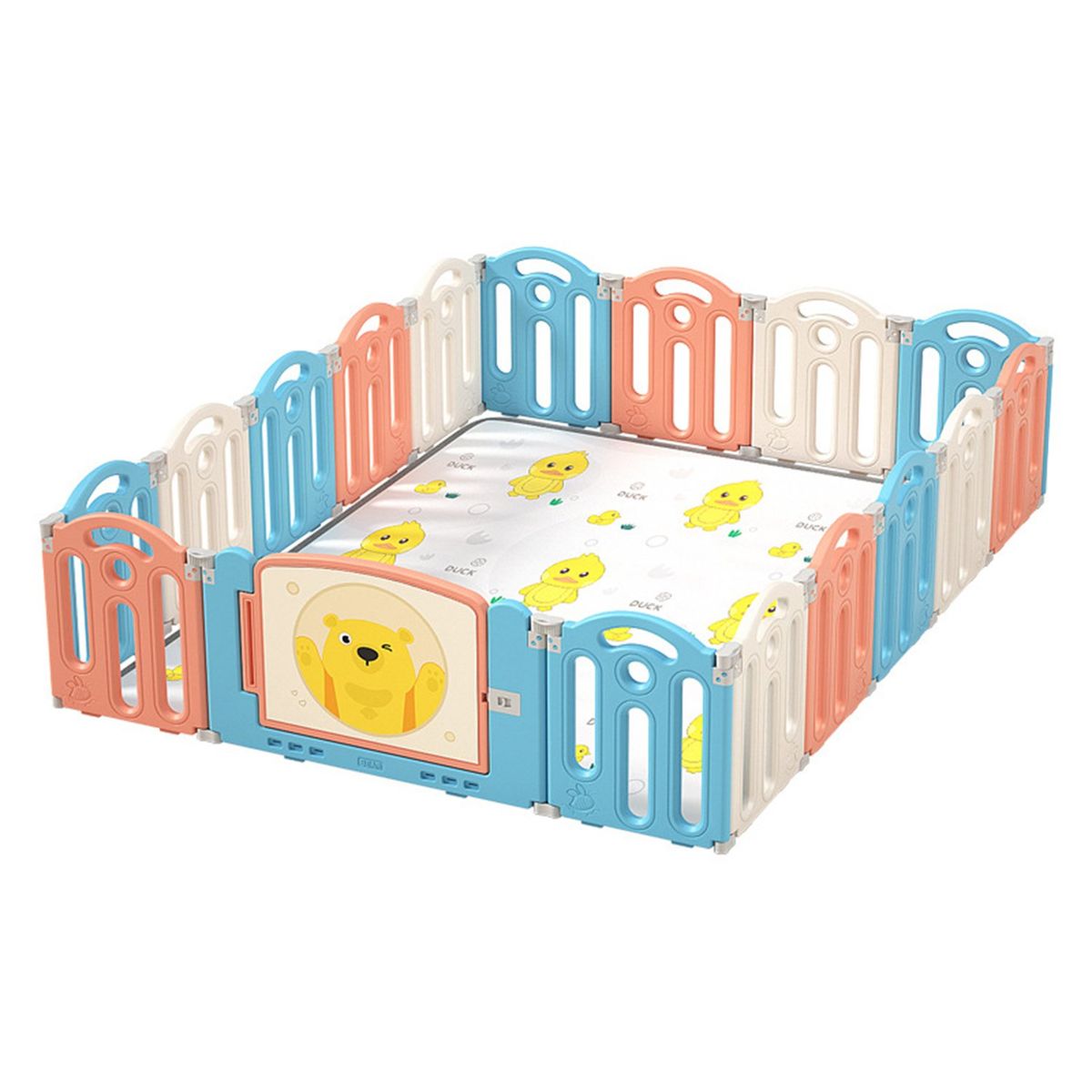 BEBESIT - Corral de juegos didáctico +Alfombra Antigolpes 160x160x48cm