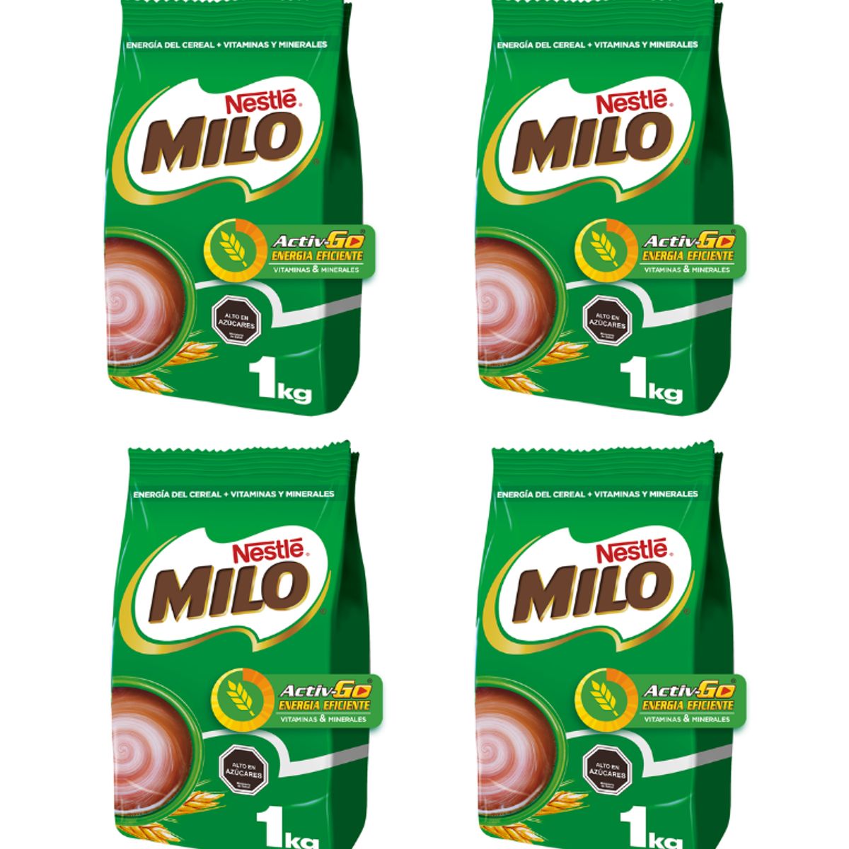 MILO - Pack 4 Saborizante para Leche MILO® 1000g Polvo Chocolate