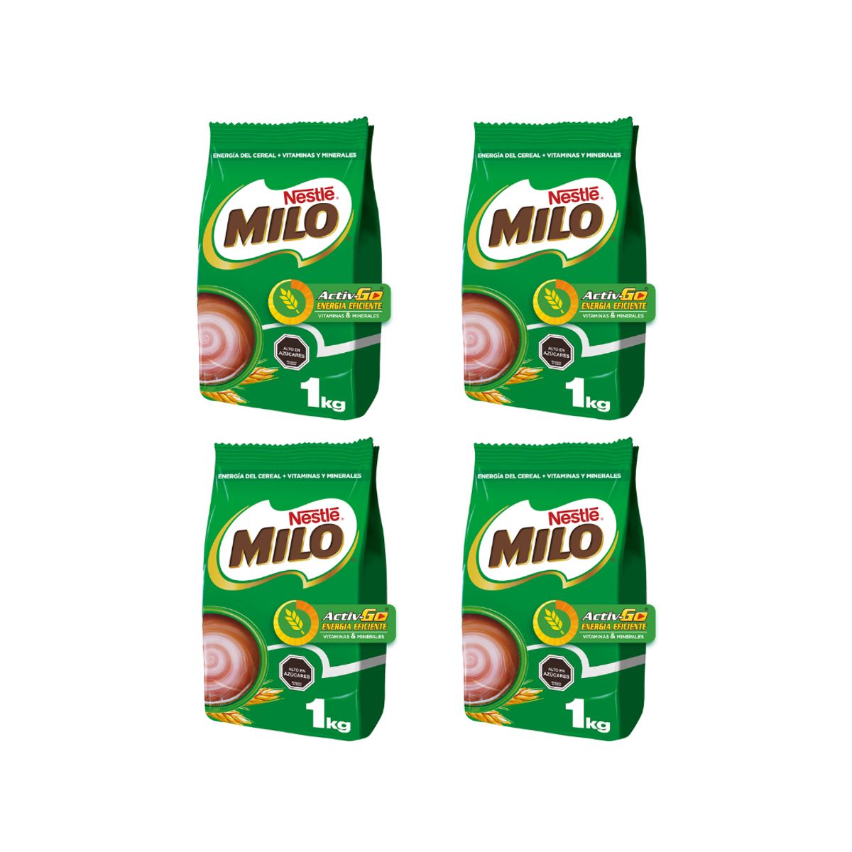 MILO - Pack 4 Saborizante para Leche MILO® 1000g Polvo Chocolate