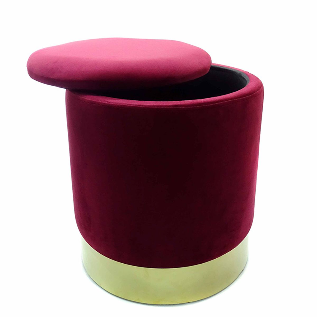 GENERICO - Puf De Felpa Tipo Baúl Burdeo